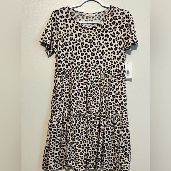 NWT Alice Leopard Baby Doll MIDI Dress by Oddi Size Small - Picture 2 of 8